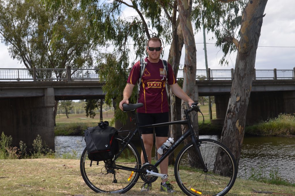 Cyclist Ryan Pickels is riding from Gladstone to Sydney to raise money for the Cancer Council of Queensland. 